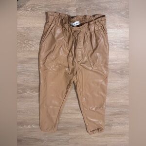 Abercrombie & Fitch Tan Leather Joggers